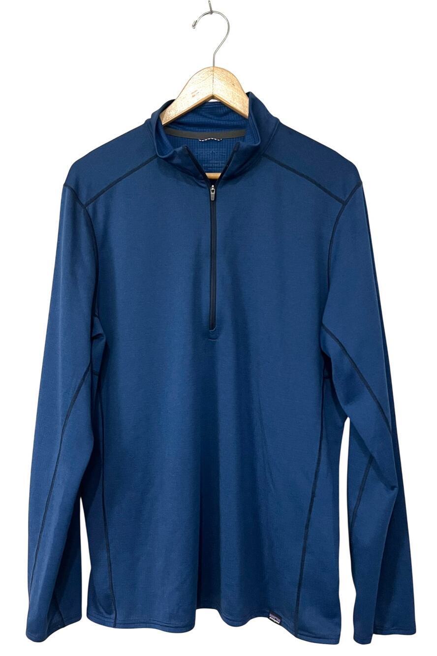 Patagonia Capilene Baselayer Pullover 1/4 Zip Shirt Mens Large Blue